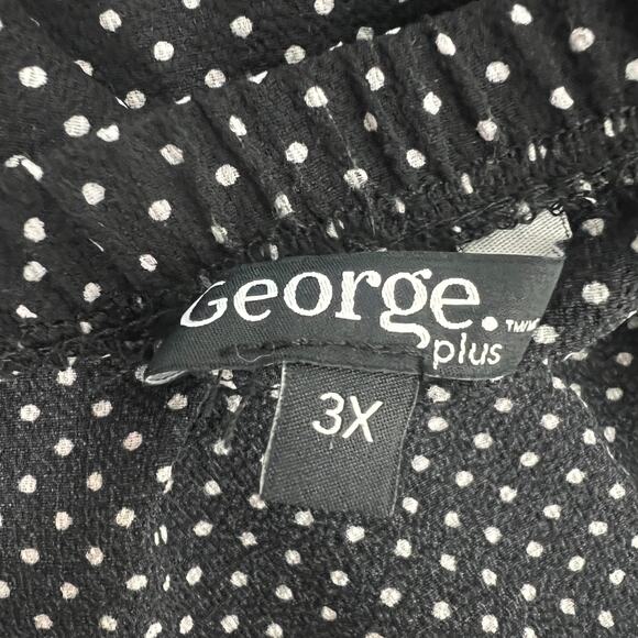 George Womens Jumpsuit 3X Strapless Polka Dot Crop Wide Leg Stretch Party Event - Picture 2 of 15